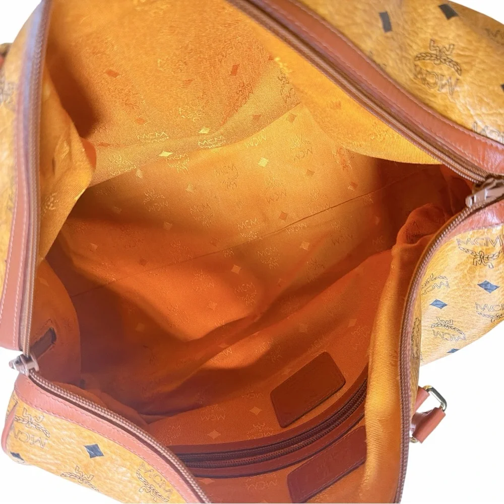 MCM Tan Cognac Monogram Travel Duffel - Picture 6 of 6
